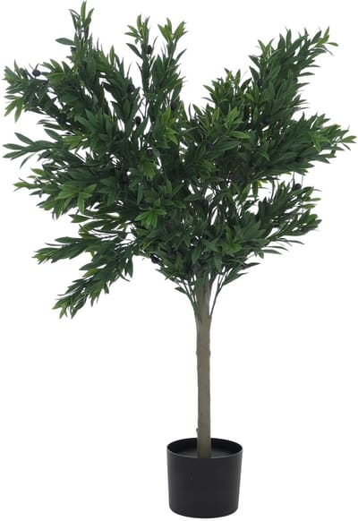 Kunstmatige olijfboom MCW-Q88, decoratieve plant, kunstboom, kunstplant, voor buiten, polyethyleen, 130x99x50 cm