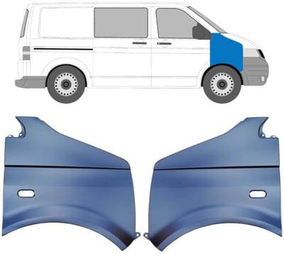 Voorste spatbord voor Volkswagen Transporter T5 2003-2015 / Links + Rechts / Set