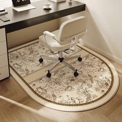 Frans Studiekleed Crème Wind Antislip Computerstoel Vloermat Boog Slaapkamer Vuil- en Slijtvast Kamer Draaistoelmat 60*120CM