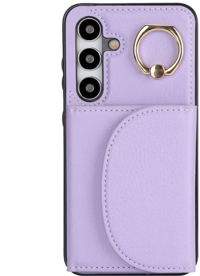 Voor Samsung Galaxy S24+ 5G YM007 Ringhouder Kaarttas Huidgevoel Telefoonhoesje (paars)