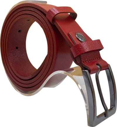 Riem Dames - Broekriem - 3 cm - Rood - Leer - Riem - Totale Riem Lengte 110 cm - Taillemaat tot 90 cm