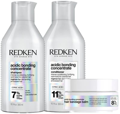 Redken - Acidic Bonding Concentrate Shampoo + Conditioner + Hair Bandage Balm - Set