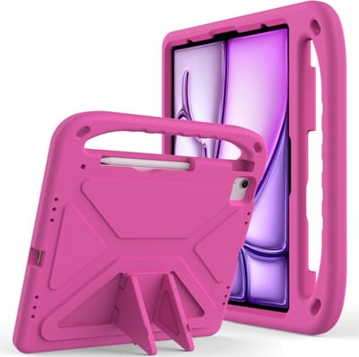 Coverup Tablethoes geschikt voor iPad Air 13 (2024/2025/2026) / Pro 13 (2024/2025) Hoesje - ShockProof Kids Case - Roze