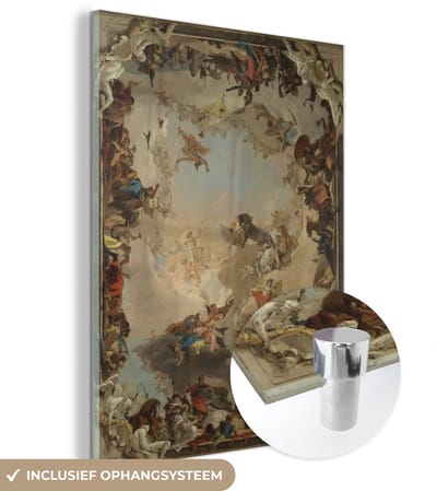 ® Glasschilderij 120x160 cm - Schilderij acrylglas - Allegory of the Planets and Continents - Schilderij van Giovanni Battista Tiepolo - Foto op glas - Muurdecoratie woonkamer - Wanddecoratie slaapkamer - Schilderijen