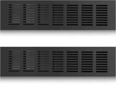 longziming 2 Stuks Zwarte Ventilatierooster 300x80mm – Zinklegering, Eindrooster, Insectenbescherming, Voor Afzuig- en Toevoerlucht, Metalen Rooster