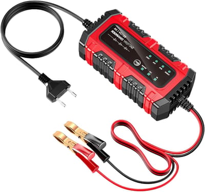Acculader en Onderhouder - Druppellader Batterij - Voertuigen Opladen - Intelligent Automatisch Laden - 15 A 6 V/12 V - Rood