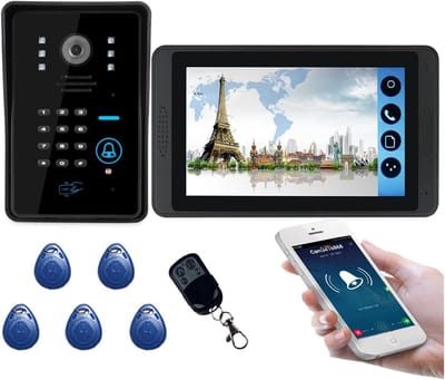 Slimme Deurbel - Video Intercom - Huis Beveiliging - Nachtzicht & Groothoek - 7 Inch Scherm - Zwart