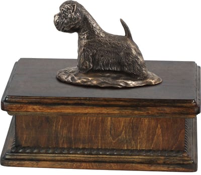 Elegante urn hond voor West Highland White Terrier met beeldje