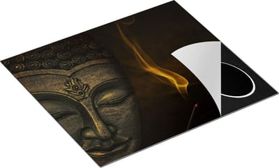 Chefcare Inductie Beschermer Boeddha Beeld met Wierook - 60x50 cm - Afdekplaat Inductie - Kookplaat Beschermer - Inductie Mat