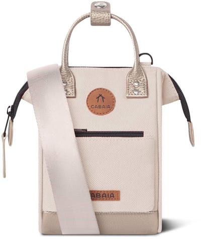 CABAIA – Nano schoudertas Alger – Compact & waterafstotend – Voor dames en heren – Verwisselbare schouderband – Kleur : Beige