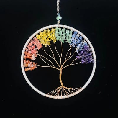 7 Chakra Edelsteen Levensboom Dromenvangers Kleur Agaat Wandhangers Kamer Raam Tuin Windgongen Dromenvangers Huisdecoratie