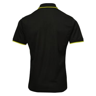 Premier Herencontrast Coolchecker Polo Shirt (Zwart/Kalk)