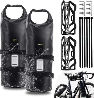 Dailygoods- Vorktas Waterdicht 4,5 l - Fietsvorktas Dubbel - Voorwieltas - Roltas - Fietstas met Riemen - Slijtvast