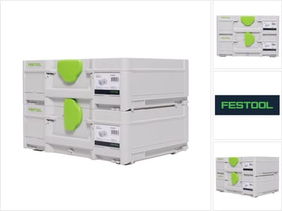 Festool Systainer Set 2x SYS3 M 137 ( 2x 204841 ) 10,4 liter 396x296x137mm gereedschapskoffer koppelbaar