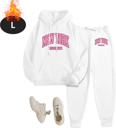 Nivard Joggingpak - Huispak - Volwassenen - Trainingspak - Comfortabel - Joggingsbroek - Tracksuit - Dames - Winter - Wit - L