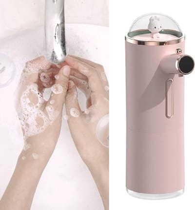 Automatische Zeepdispenser voor Keuken en Badkamer, Handenvrije Schuimzeepdispenser, Hygienische Zeepdispenser in Roze voor Gemakkelijk Gebruik