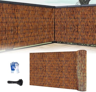 Natuurlijk Scherm Rol - Decoratieve Schutting - Buiten Privacy - 80% Schaduw - 200x500cm - Bruin