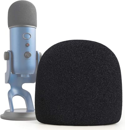 SnelShoppen - Microfoon Foam Windscreen Cover voor USB Microfoons, Zwart, Geluidsisolatie, Verbeterde Opnamekwaliteit, Geschikt voor Blue Yeti en Meer
