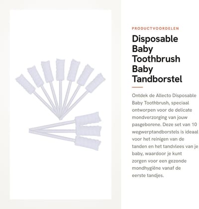 Dailygoods- Baby Tandenborstel 10 Stuks - Wegwerp Tandenborstel - Tong Cleaner - Orale Schoonmaak - Milieuvriendelijk - Geschikt voor Pasgeborenen