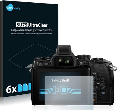 Savvies - Screenprotector voor Olympus OM-D E-M1 - Folie Beschermfolie transparant 6 Stuks