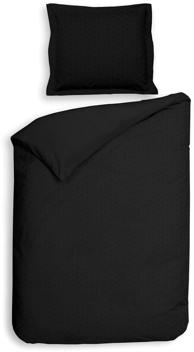 Heckettlane Dekbedovertrek Punto - Bedlinnen met Stippen - 140x200-220 cm - Eenpersoons - Zwart - Dekbedovertrek van 100% Katoen-Satijn