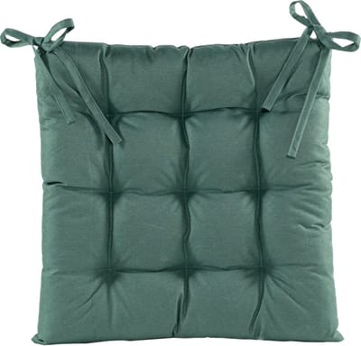 Anna's collection Stoelkussen gewatteerd - donker groen - 38 x 38 cm - binnen/buiten