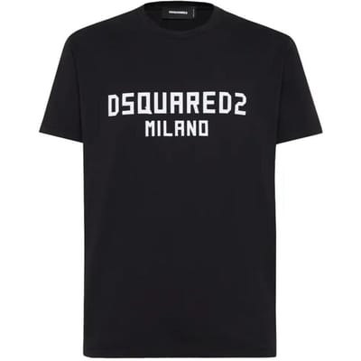 DSquared2 Heren Milano Katoen T-Shirt (Zwart)