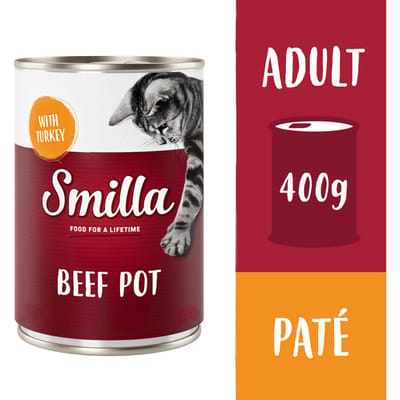 6x400g Rundvleesstukjes met Kalkoen Smilla Kattenvoer