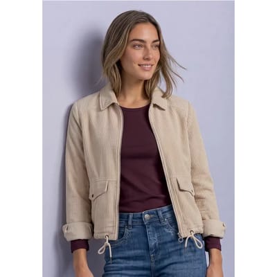 Corduroy jack met kraag en ritssluiting