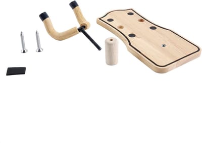 Gitaar Muurbeugel - Houten Hanger - Instrument Opslag - Zachte Padding - Tot 10 kg - Houtkleur