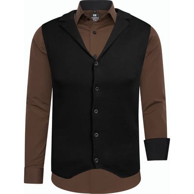Tweedelig pak met overhemd en vest