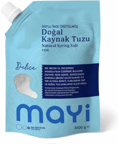 MAYI GEMALEN KEUKENZOUT 2 KG (JODIUM TOEGEVOEGD) - 100% Natuurlijk - Geen Toevoegingen - Additive Free