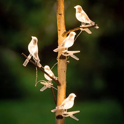 5 Stuks - Zonne-energie Verlicht Vogeldecoratie - LED Tuinlamp - Waterdicht - voor Terras Tuin Buiten en Bruiloftdecoratie