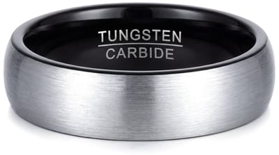 Ring Heren – Tungsten Ring Heren Wolfraam– Zwarte Stalen Ring Mannen – Zilverkleurige Ring Met Hoogglans – Luxe Heren Ring – Mauro Vinci®– Maat 8