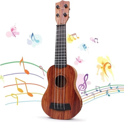 Mini Ukulele voor Kinderen, 38 cm Speelgoedgitaar met 4 Verstelbare Snaren, Perfect voor Beginners en Peuters, Muzikaal Speelgoed voor Jongens en Meisjes