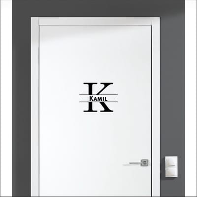 Deursticker Met Naam -  Kamil - Zwart