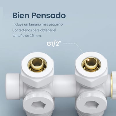 Thermostaat Radiatorventiel voor Hoek- en Rechte Radiatoren - Universeel G1/2 Inch - Wit