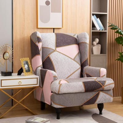 Easy-Going Stretch Wingback Stoel Sofa Hoes 1-delige Sofa Hoes Meubelbeschermer Bank Zacht Met Elastische Bodem universal size black