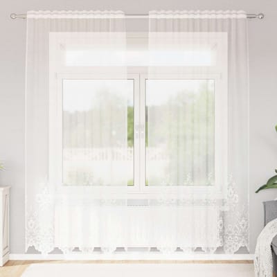 vidaXL Kantgordijn Wit 200 x 150 cm Polyester