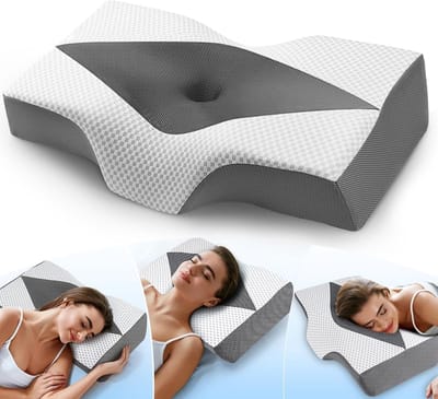 Dailygoods- Hoofdkussen ergonomisch - Traagschuim - Nekkussen voor nek- en schouderpijn - Wasbare overtrek - Ondersteuning voor zij- en rugslapers - 2 hoogtes - Slaapkussen