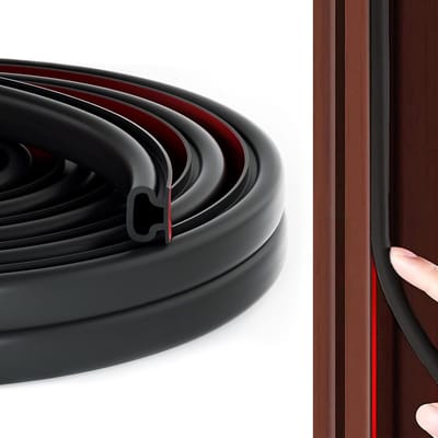 10M D-vormige Rubber Draught Excluder - Deur Stopper - Anti-Collisie Seal Strip - Zelfklevende Waterdichte Deur Draught Stopper - Geluidsisolatie Tape - Zwart
