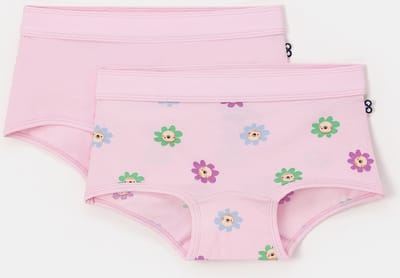 Woody duopack boxershort meisjes - lichtroze/bloemetjes all-overprint - 251-10-SHD-Z/035 - maat 104