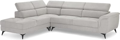Hoekbank Links Grijs Stof - 290x95x90cm - Zitdiepte 55cm - Giga Meubel