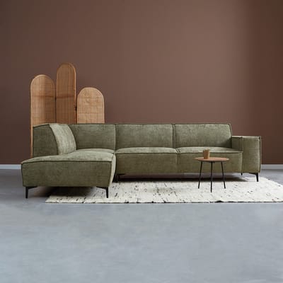 PEPP interiors Hoekbank RIVER met ottoman links - Majestic 607