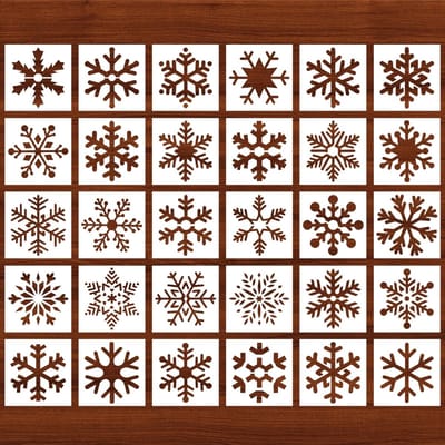 Dailygoods- Sneeuwvloksjabloon 30 Stuks - Herbruikbaar - Stencils