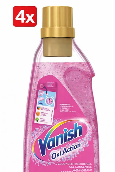 (4x) Vanish Oxi Action - Vlekkenverwijderaar Gel - Voor Gekleurde Was - 30 Wasbeurten