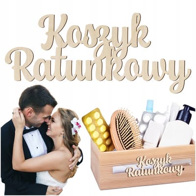 SMX Design - Houten Bruiloft Teken - Koszyk Ratunkowy - 1 Stuk
