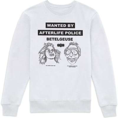 Beetlejuice Wanted Poster Sweatshirt - White - XS