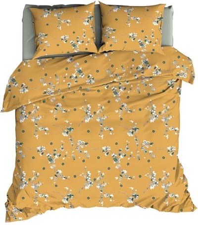 Romanette Geisha Dekbedovertrek - Tweepersoons - 200x200/220 cm - Oker