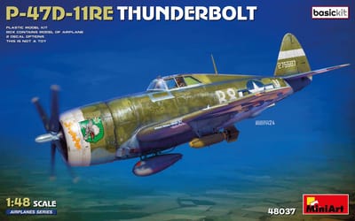 MiniArt Modelbouwpakket Vliegtuigen - 48037 Republic P-47D-11RE Thunderbolt WWII - Basic Kit - Propellervliegtuig Plastic - 1:48 - Modelbouw